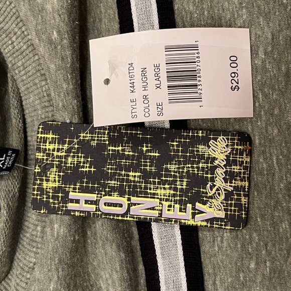 Honey And Sparkle Long Sleeve Crop Top Hunter Green Women's Size XL ~ NWT - Picture 8 of 10